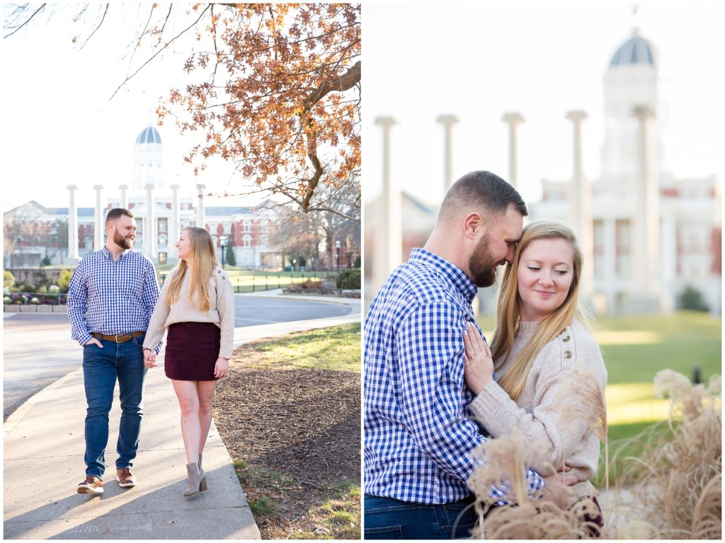 Columbia Missouri engagement photography at Mizzou by Bella Faith Photography 