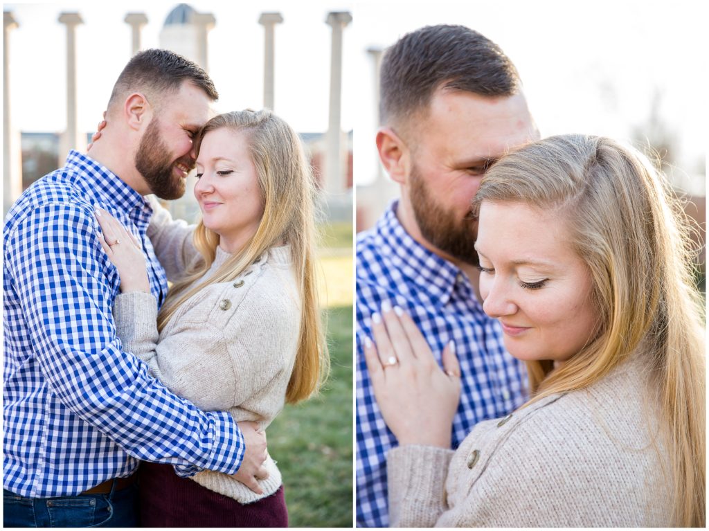 Mizzou Engagement Session at the columns by Bella Faith Photography in Columbia, missouri