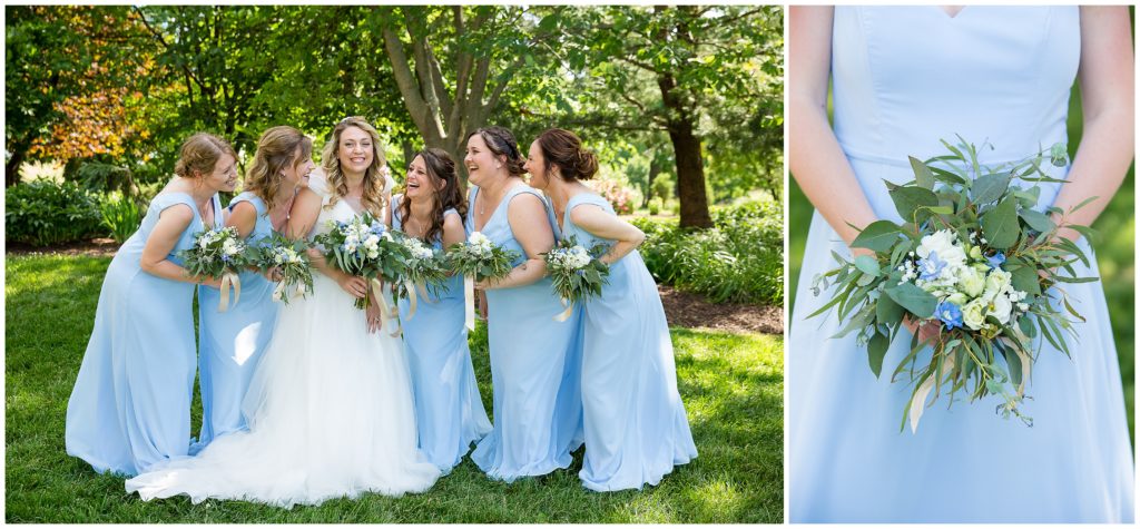 Bridesmaids photos at Shelter Gardens in Columbia, MO