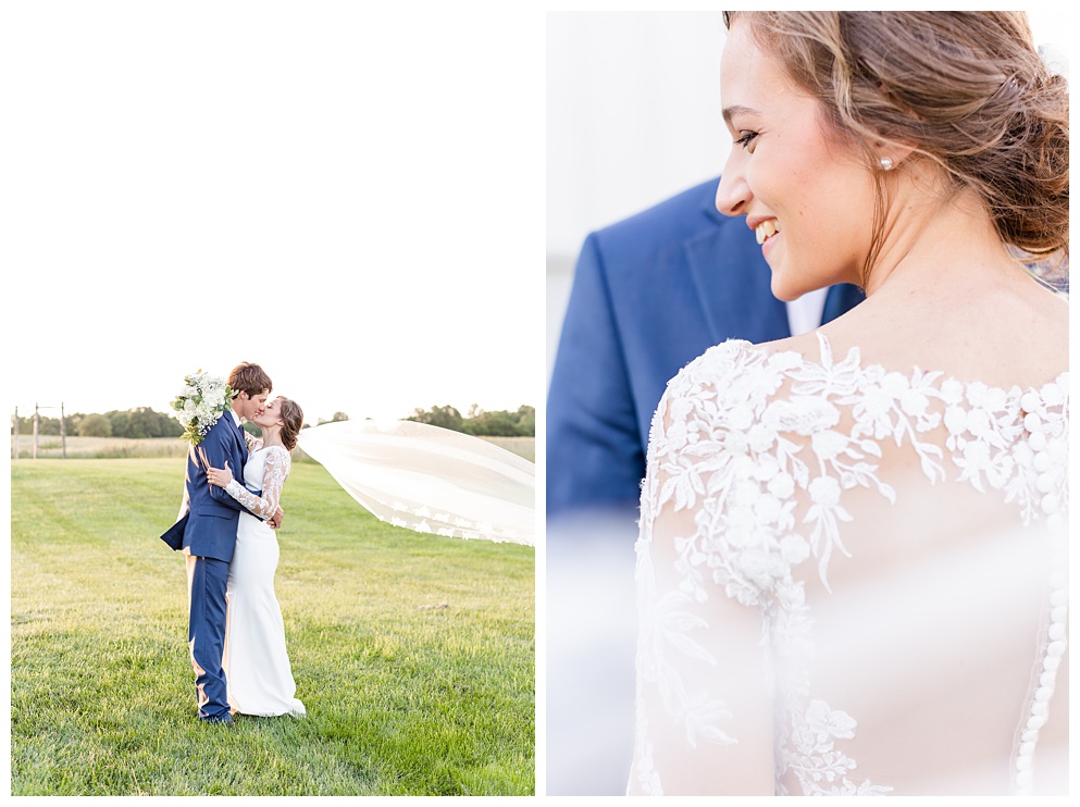 bride and groom portraits at the Daisy Farm in Jefferson City Missouri