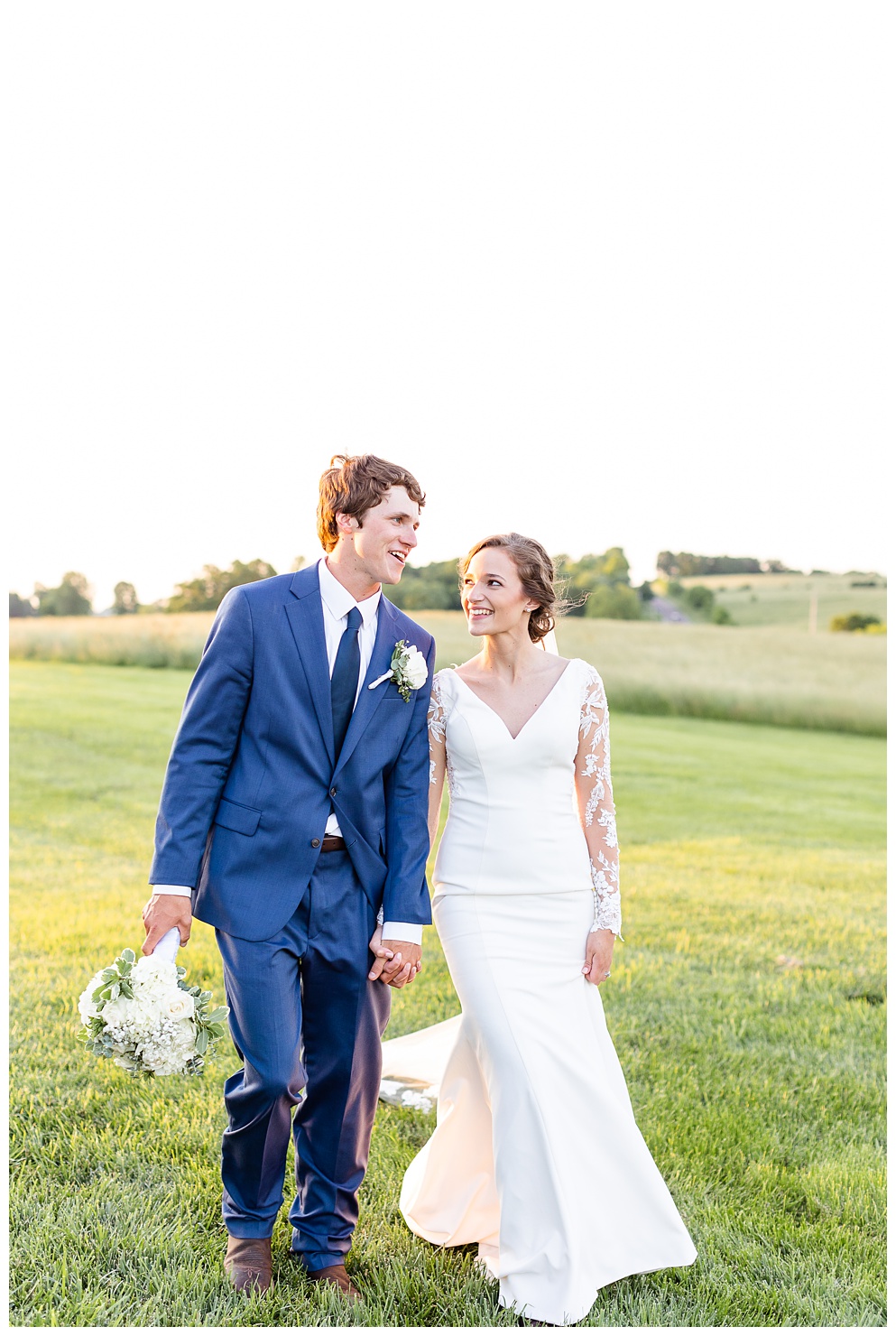 bride and groom portraits at the Daisy Farm in Jefferson City Missouri