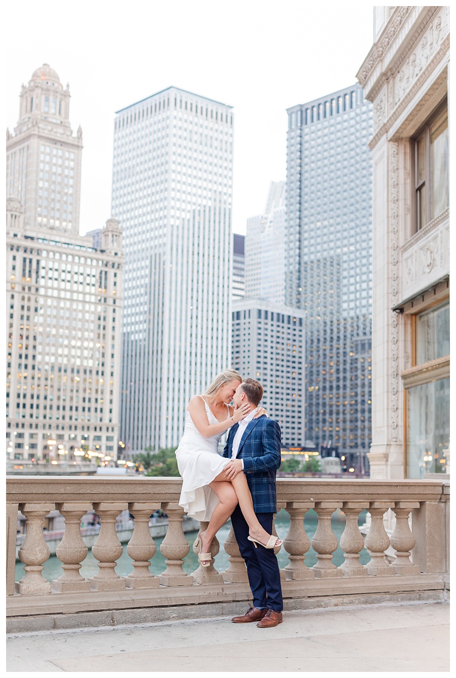 Chicago engagement session on the Chicago Riverfront in downtown, photographed by a St. Louis wedding photographer