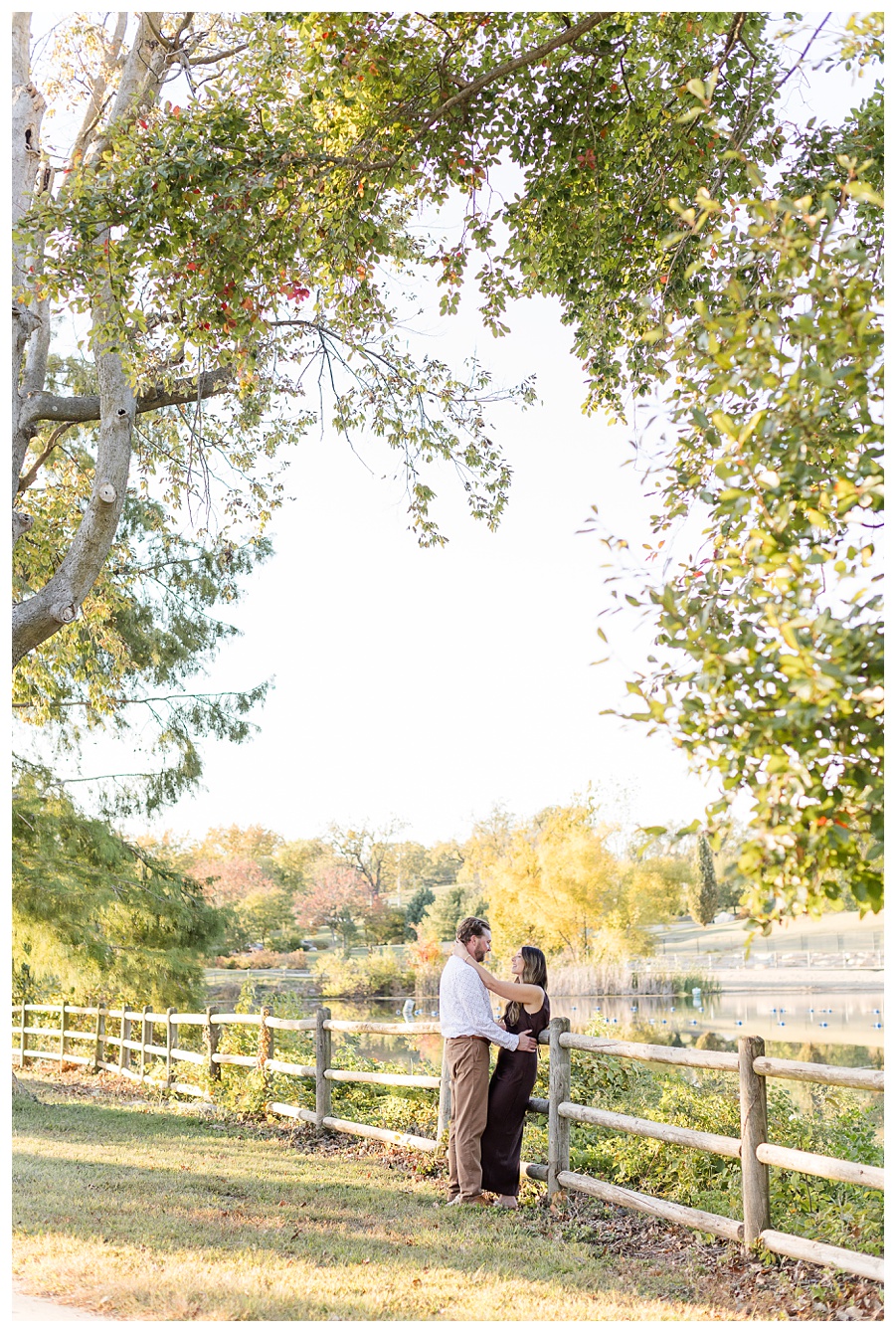 Engagement photography at Stephen's Lake Park in Columbia, Missouri.