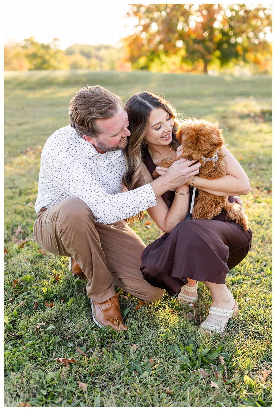 Engagement photography at Stephen's Lake Park in Columbia, Missouri.