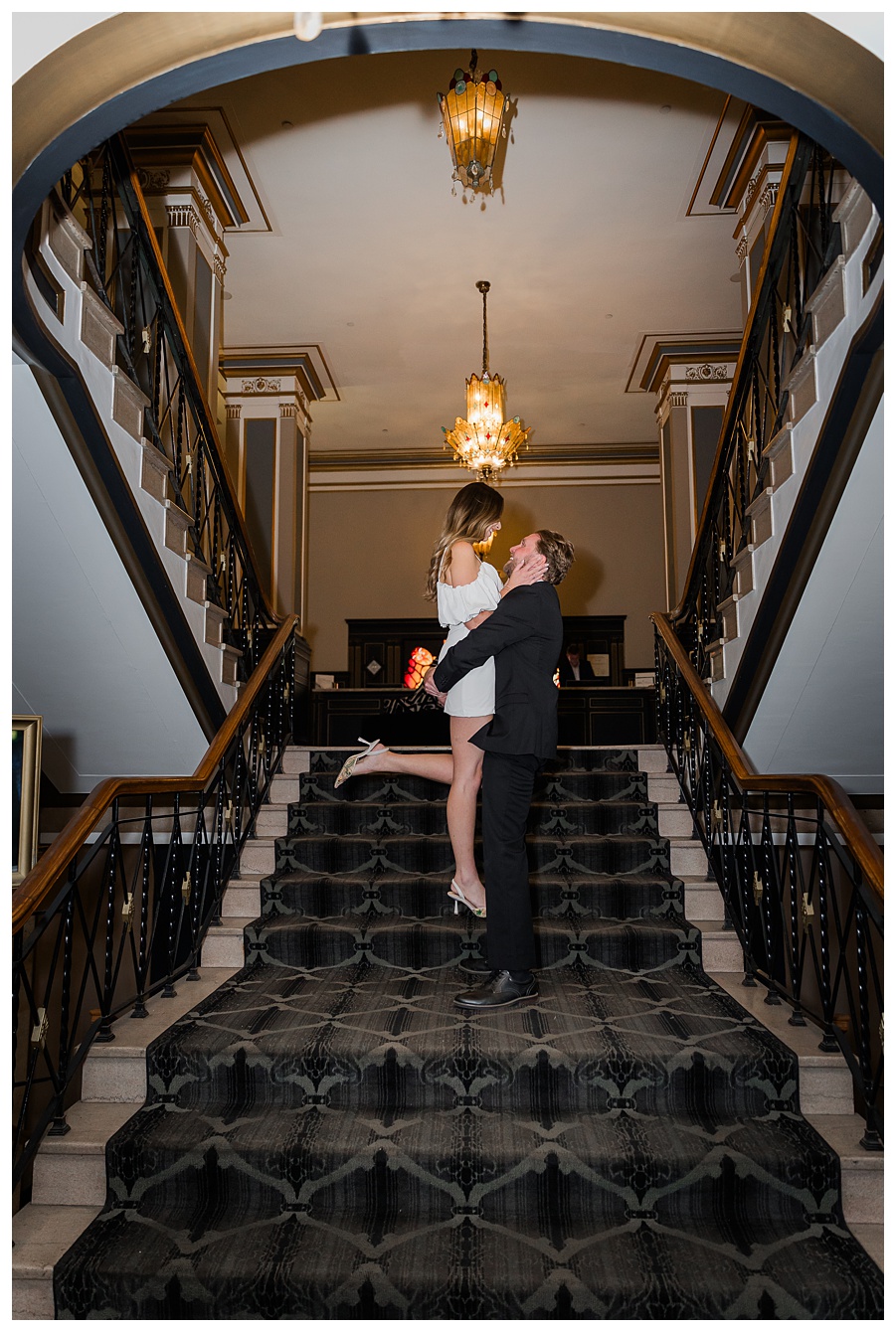Engagement Photography session in at the Tiger Hotel in Columbia, Missouri