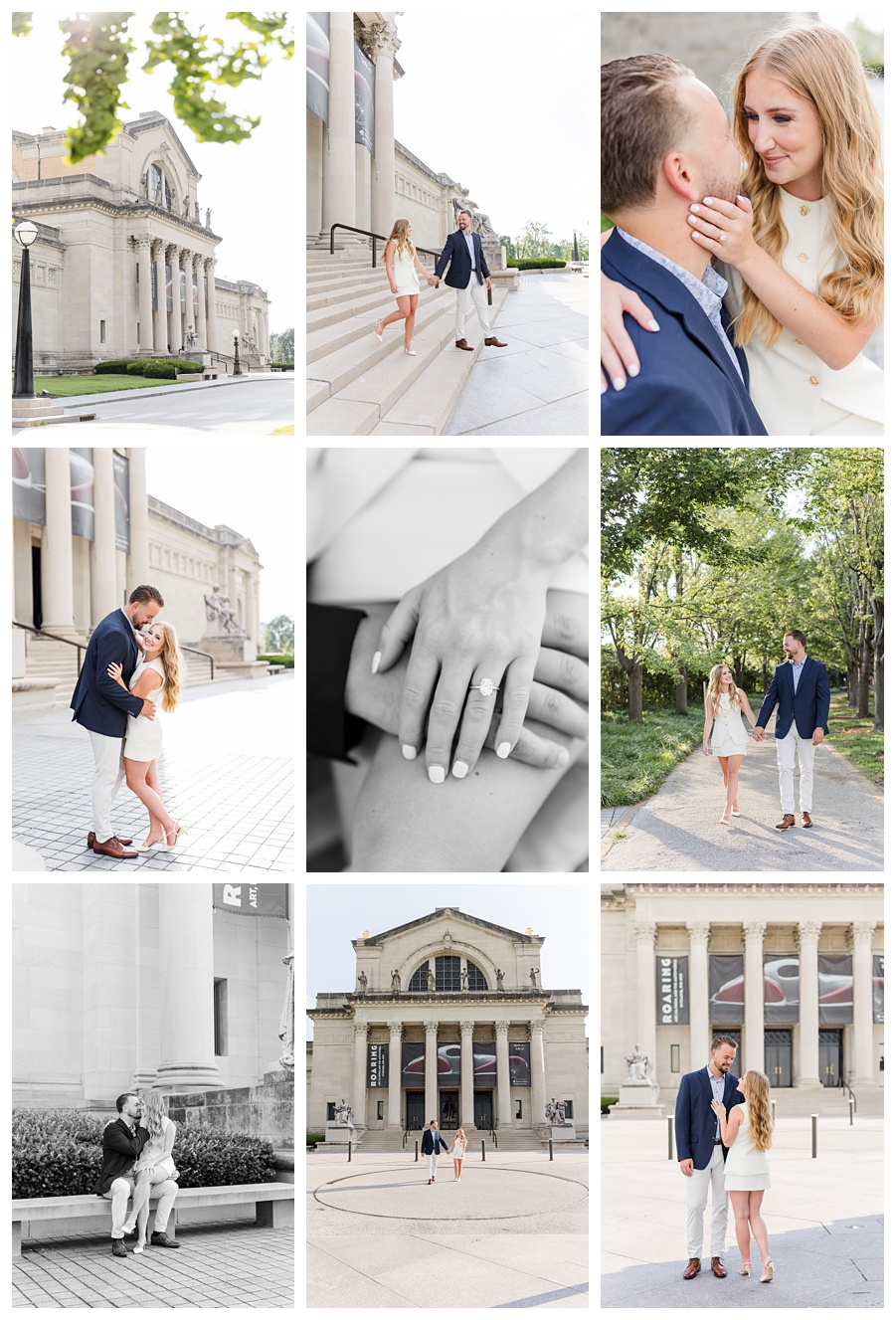 Engagement photos in St. Louis Art Museum